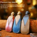 For Mercedes-Benz New Style Car Cowhide Leather Key Protective Cover Key Case - Image 5