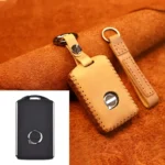 For Volvo Single Slit Style Car Cowhide Leather Key Protective Cover Key Case