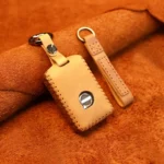 For Volvo Single Slit Style Car Cowhide Leather Key Protective Cover Key Case - Image 2