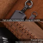 For Volvo Single Slit Style Car Cowhide Leather Key Protective Cover Key Case - Image 3