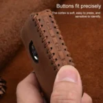 For Volvo Single Slit Style Car Cowhide Leather Key Protective Cover Key Case - Image 5