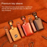 For Volvo Single Slit Style Car Cowhide Leather Key Protective Cover Key Case - Image 6