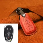 For Chevrolet Car Cowhide Leather Key Protective Cover Key Case, Five Keys Version
