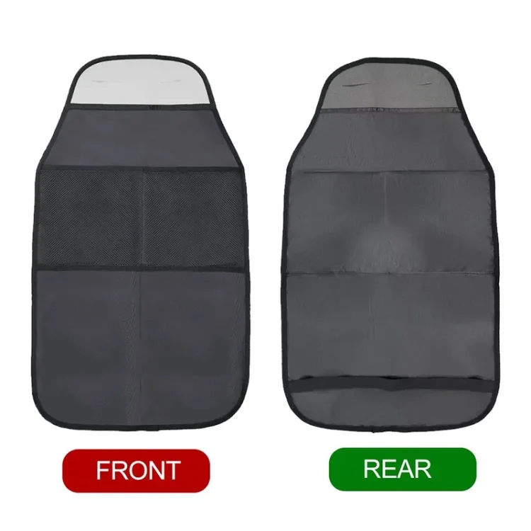 CRP6353_1.webp 2pcs Car Rear Seat Protection Children Anti-kick Pad with Storage Bags Seat Back Anti-dirty Pad - Image 2