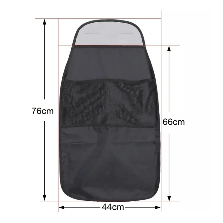 CRP6353_2.webp 2pcs Car Rear Seat Protection Children Anti-kick Pad with Storage Bags Seat Back Anti-dirty Pad - Image 3