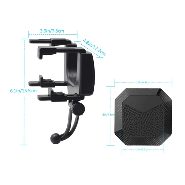 CRP6386_4.webp Carbon Fiber Strong Magnet Car Rear Mirror Navigation Phone Holder - Image 5