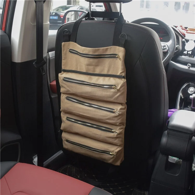 CRP7061AG_4.webp Car Auto Multi-function Canvas Storage Bag Portable Tool Bag Hanging Pocket Bag - Image 5