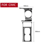 7 in 1 Car Carbon Fiber Manual Gear + Water Cup Holder Decorative Sticker for Honda Civic 8th Generation 2006-2011, Left Drive - Image 2