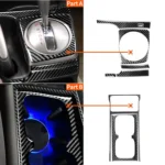 7 in 1 Car Carbon Fiber Manual Gear + Water Cup Holder Decorative Sticker for Honda Civic 8th Generation 2006-2011, Left Drive - Image 6