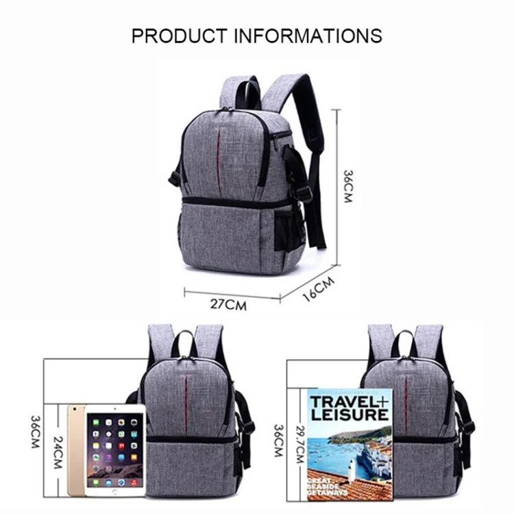 DAC1721R_3.webp Multi-functional Waterproof Nylon Shoulder Backpack Padded Shockproof Camera Case Bag for Nikon Canon DSLR Cameras - Image 4