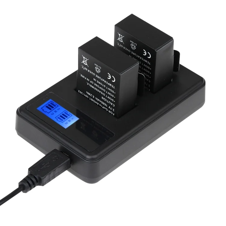 DCA0185_5.webp AHDBT-501 LCD Screen Dual Batteries Charger for GoPro HERO5 with Displays Charging Capacity - Image 6