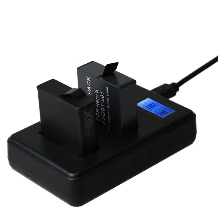 DCA0185_6.webp AHDBT-501 LCD Screen Dual Batteries Charger for GoPro HERO5 with Displays Charging Capacity - Image 7