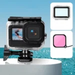 Waterproof Case + Touch Back Cover + Color Lens Filter for GoPro HERO10 Black / HERO9 Black