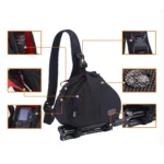CADEN Triangle Shape Tscope Sling Shoulder Cross Digital Camera Bags Case Soft Bag with Rain Cover for Canon Nikon Sony K1, Size: 36*31*15cm - Image 7