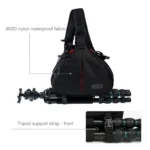 CADEN Triangle Shape Tscope Sling Shoulder Cross Digital Camera Bags Case Soft Bag with Rain Cover for Canon Nikon Sony K1, Size: 36*31*15cm - Image 8