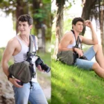 CADEN Triangle Shape Tscope Sling Shoulder Cross Digital Camera Bags Case Soft Bag with Rain Cover for Canon Nikon Sony K1, Size: 36*31*15cm - Image 10
