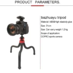 Mini Octopus Flexible Tripod Holder with Phone Clamp for iPhone, Galaxy, Huawei, GoPro, Insta360, DJI and Other Action Cameras - Image 4