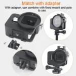 Housing Shell CNC Aluminum Alloy Protective Cage with Insurance Frame & 52mm UV Lens for GoPro HERO7 Black /6 /5 - Image 9