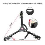 Kingjoy VX-600D Aluminium Alloy Camera Big Foot Wheel Tripod Pulley Base - Image 5