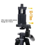 YUNTENG VCT-5208RM Aluminum Magnesium Alloy Leg Tripod Mount with Bluetooth Remote Control & Tripod Head & Phone Clamp for SLR Camera & Smartphones, Height: 125cm - Image 6