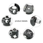 FITTEST X4 Low Center of Gravity High Locking Force Panoramic Ball Head with Quick Release Plate for DSLR & Digital Cameras, Load Max 10kg(Red) - Image 6