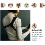 Quick Release Anti-Slip Shoulder Leather Harness Camera Strap with Metal Hook for SLR / DSLR Cameras (Left Shoulder) - Image 8