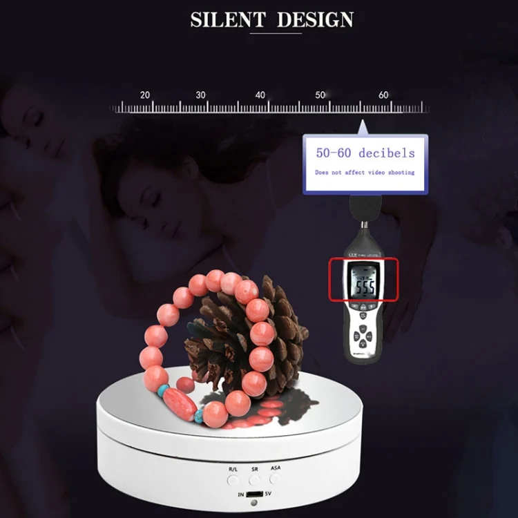 DCA0942B_10.webp 13.8cm USB Charging Smart 360 Degree Rotating Turntable Display Stand Video Shooting Props Turntable for Photography, Load 3kg - Image 11