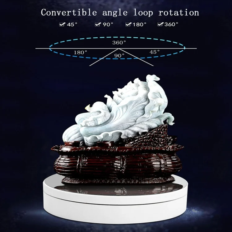 DCA0943W_11.webp 13.8cm Mirror Style USB Charging Smart 360 Degree Rotating Turntable Display Stand Video Shooting Props Turntable for Photography, Load 3kg - Image 12