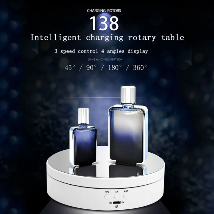 DCA0943W_12.webp 13.8cm Mirror Style USB Charging Smart 360 Degree Rotating Turntable Display Stand Video Shooting Props Turntable for Photography, Load 3kg - Image 13