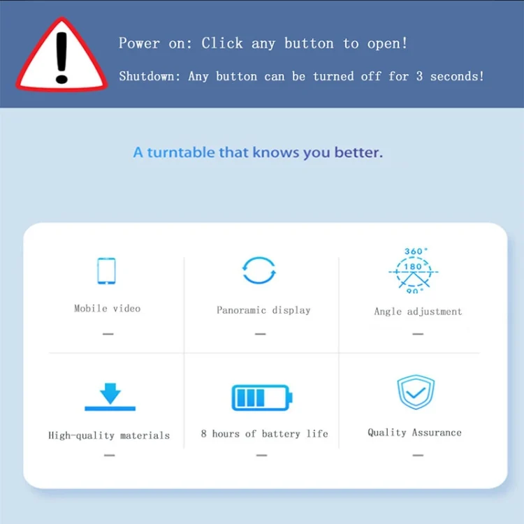 DCA0943W_13.webp 13.8cm Mirror Style USB Charging Smart 360 Degree Rotating Turntable Display Stand Video Shooting Props Turntable for Photography, Load 3kg - Image 14