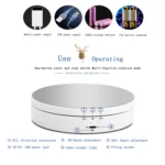 13.8cm Mirror Style USB Charging Smart 360 Degree Rotating Turntable Display Stand Video Shooting Props Turntable for Photography, Load 3kg - Image 4