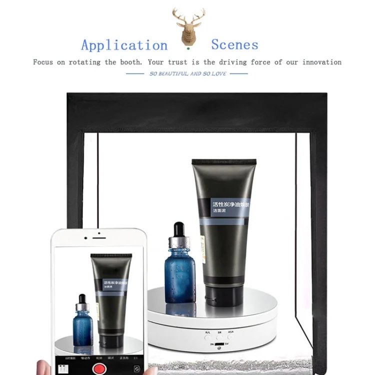 DCA0943W_7.webp 13.8cm Mirror Style USB Charging Smart 360 Degree Rotating Turntable Display Stand Video Shooting Props Turntable for Photography, Load 3kg - Image 8