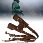Quick Release Anti-Slip Dual Shoulder Leather Harness Camera Strap with Metal Hook for SLR / DSLR Cameras - Image 2