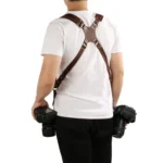 Quick Release Anti-Slip Dual Shoulder Leather Harness Camera Strap with Metal Hook for SLR / DSLR Cameras - Image 5