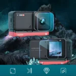 Lens + LCD Display Tempered Glass Film for Insta 360 One R 4K - Image 2