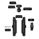 9cm Connecting Rod 20mm Ball Head Motorcycle Rearview Mirror Fixed Mount Holder with Tripod Adapter & Screw for GoPro, Insta360, DJI and Other Action Cameras - Image 3