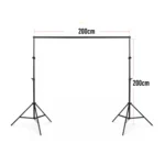 200x200cm Photo Studio Background Support Stand Backdrop Crossbar Bracket Kit - Image 2