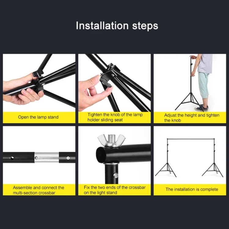 DCA0975_10.webp 200x200cm Photo Studio Background Support Stand Backdrop Crossbar Bracket Kit - Image 11