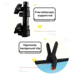 70x75cm T-Shape Photo Studio Background Support Stand Backdrop Crossbar Bracket Kit with Clips, No Backdrop - Image 5