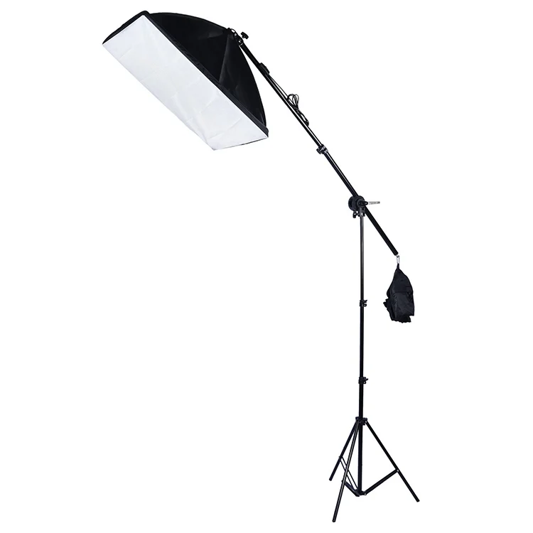 DCA0991.webp 50x70cm Single Light Softbox + 2m Photography Lighting Tripod Mount Stand + Arm Jib Crossbar Bracket Studio Flash Light Set - Image 1