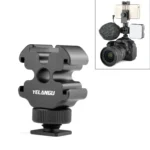 YELANGU YLG0601A A68 3-Head Cold Shoe Mount Adapter Microphone Flash Light Metal Holder Bracket