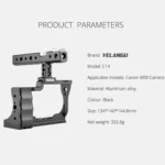 YELANGU C14 YLG0714A Video Camera Cage Stabilizer with Handle for Canon EOS M50 - Image 8