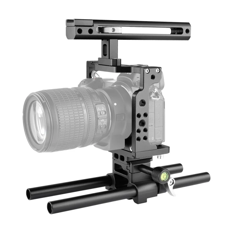YELANGU C15 YLG0711A Video Camera Cage Stabilizer with Handle & Rail Rod for Nikon Z6 / Z7