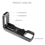 YELANGU YLG0715A 1/4 inch Vertical Shoot Quick Release L Plate Bracket Base Holder for Sony A6300 / A6000 / A6100 / A6400 / A6500 - Image 14