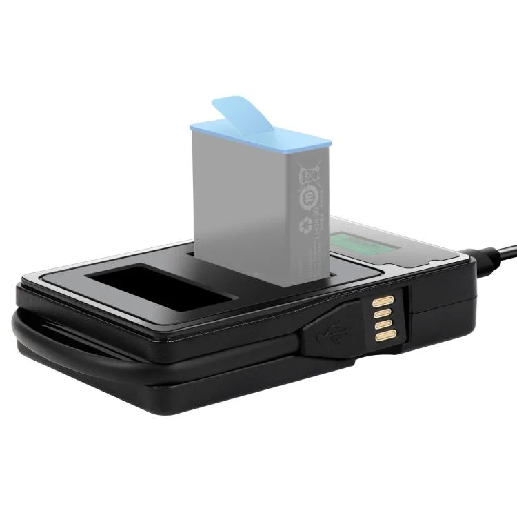 DCA1049B_3.webp LCD Screen Dual Batteries Charger with Displays Charging Capacity for GoPro HERO9 Black / HERO10 Black - Image 4