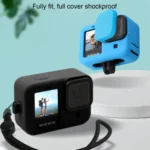 For GoPro HERO10 Black / HERO9 Black Silicone Protective Case Cover with Wrist Strap & Lens Cover - Image 2