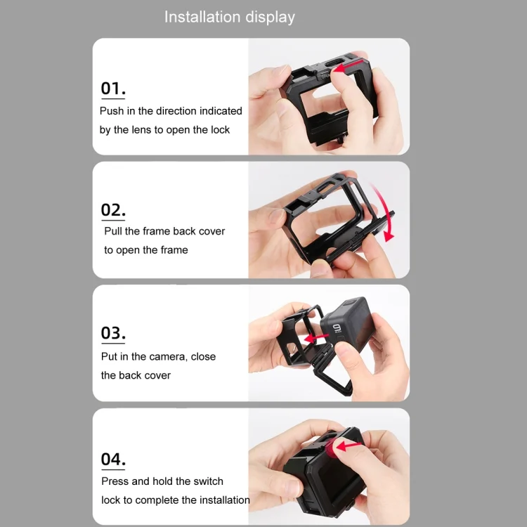 DCA1088B_8.webp For GoPro HERO10 Black / HERO9 Black ABS Plastic Border Frame Mount Protective Case with Buckle Basic Mount & Screw - Image 9