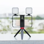 YELANGU PC203 YLG1801C Vlogging Live Broadcast LED Selfie Light Smartphone Video Rig Handle Stabilizer Plastic Bracket Tripod Kits - Image 14