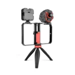 YELANGU PC204 YLG1801D Vlogging Live Broadcast LED Selfie Light Smartphone Video Rig Handle Stabilizer Bracket Kits with Microphone & Tripod - Image 3