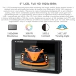 FEELWORLD LUT6S 1920x1080 2600 nits 6 inch IPS Screen HDMI 4K Touch Screen SDI HDI Camera Field Monitor - Image 9
